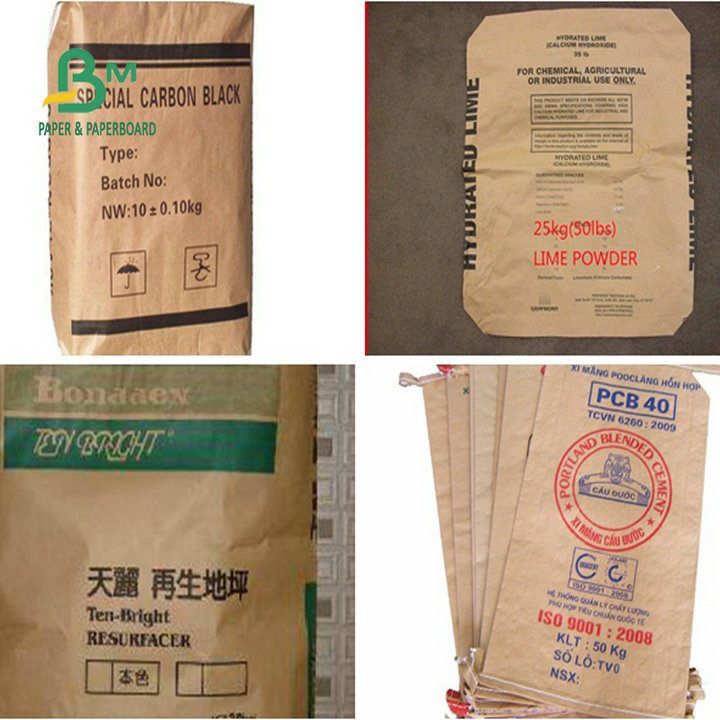High Tensile Strength 80GSM 90GSM Semi Extensible Kraft Paper For Cement Bags 