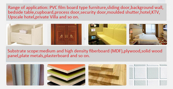 wood texture decorative pvc film vacuum membrane press machine
