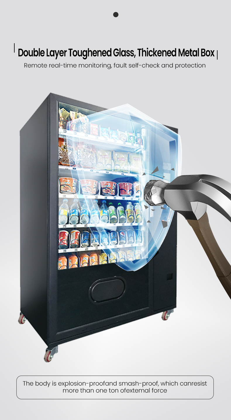 High Security Normal Keypad Cold Soda Drinks Snack Vending Machine with 5 inch Screen