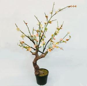 China Anti UV Artificial Landscape Trees Peach Blossom Simulated Plant Garden Decor on sale 