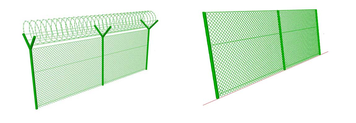 chain link fence drawing
