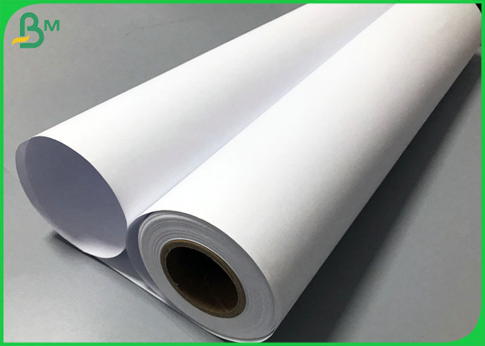 White Rollo Garment Cutting Plotter Paper 50gsm 60gsm With 160cm / 180cm Width