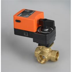 China DN25 220VAC Control Ball Valve 3 Way Electric Actuator Ball Valve for HVAC for sale