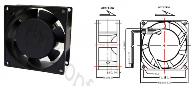Brushless Cooling EC Axial Fan 100V/110V/120V/200V/220V/240V 80x80x38mm