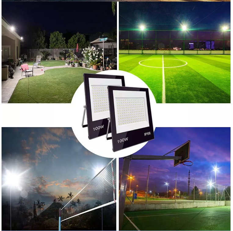 300W IP66 Waterproof Outdoor Floodlight 5000K Daylight White LED Exterior Light for Basketball Playground 5