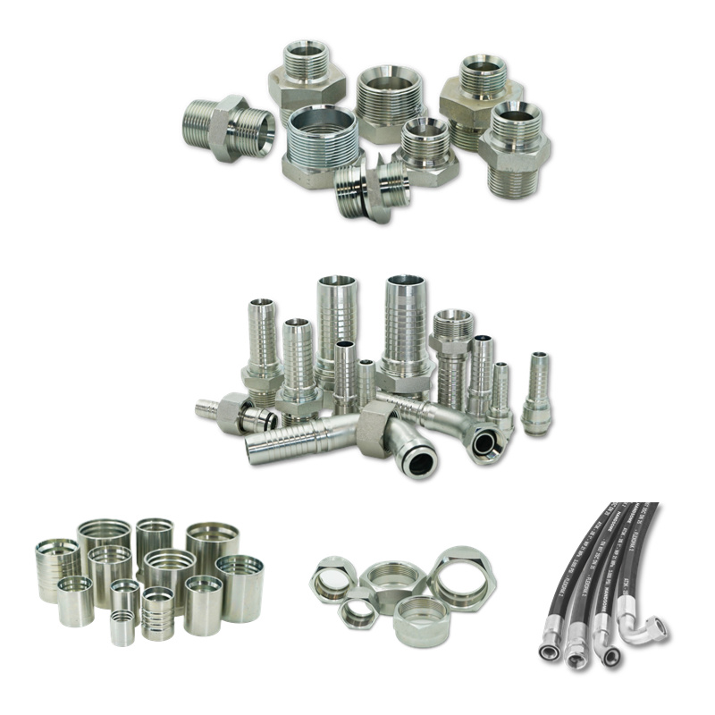 OEM Hyd Fittings Custom Made CNC Turning Machining Stainless Steel Carbon Connectors