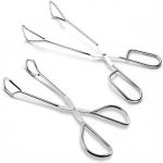LFGB 9.45 Inches Stainless Steel Kitchen Tongs For Cooking Serving Scissors