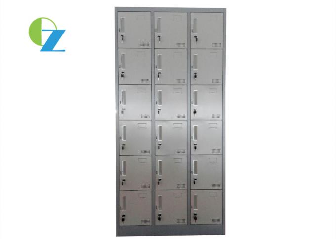 18 Door Steel Office Lockers , Multiple Locker Cabinet Customized Color 1