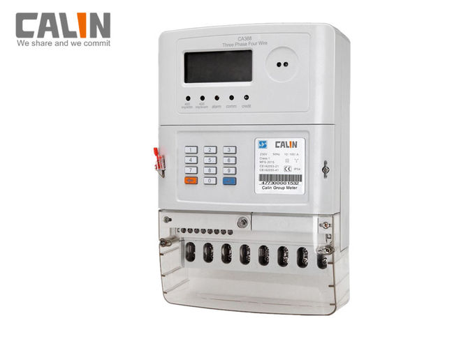 LCD Display STS Prepaid 3 Phase Electric Meter With Automatic Meter Reading System 0