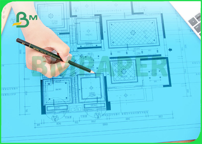 80gsm Double Sided Blueprint Drafting Paper For Construction Drawing 20'' x 50yards