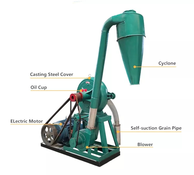 Feed Crusher And Grinder Agricultural Machine Grass Feed Processing Machine Hammer Mill Machine