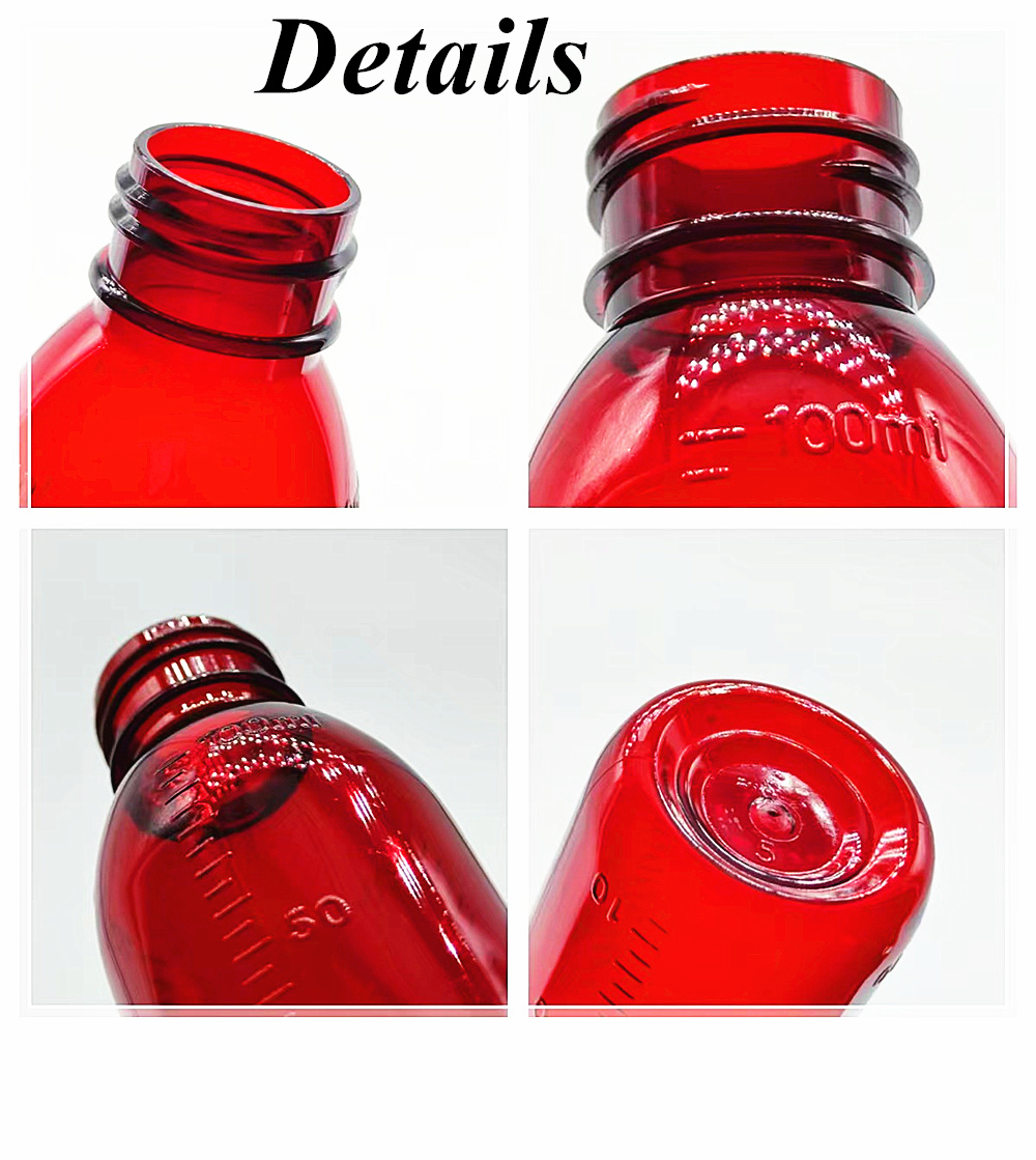Hot Sale 3oz 4oz 5oz 100ml 120ml 150ml Oral Liquid Cough Empty Pet Pharmaceutical Amber Syrup Plastic Bottle