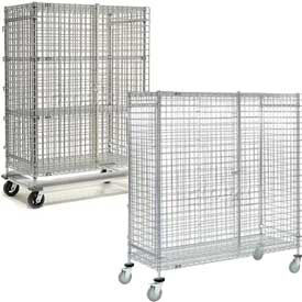 40" X 18" X 72" Wire Utility Cart, Logistics Laundry Wire Roll Cage Container 