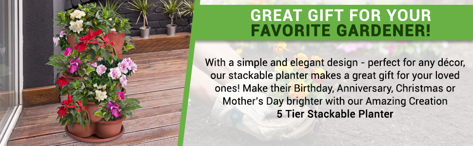 great gift for gardeners Christmas Anniversary Mother's Day Birthday vertical growing tower herb pot