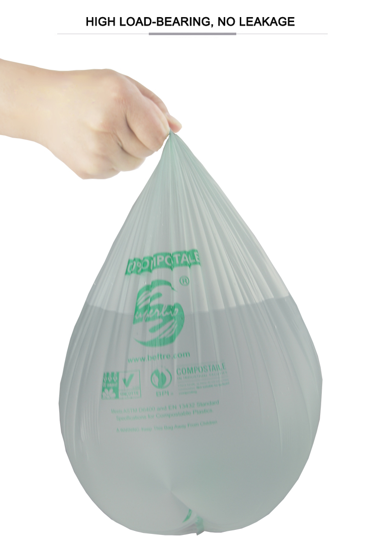 PLA Corn Based Compostable Bags Bioplastic 100% Biodegradable Plastic Trash Bags Garbage Waste Bags
