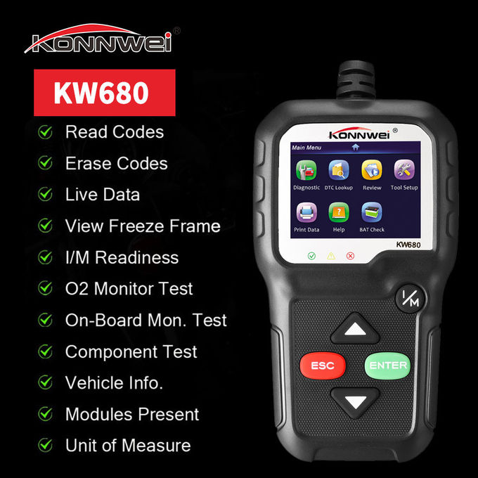 RMB VAG KW680 Konnwei Car Computer Diagnostic Tool Obd2 Connector Pinout Vgate Obd