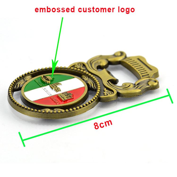 Promotional hot selling italy roma refrigerator magnet metal bottle opener