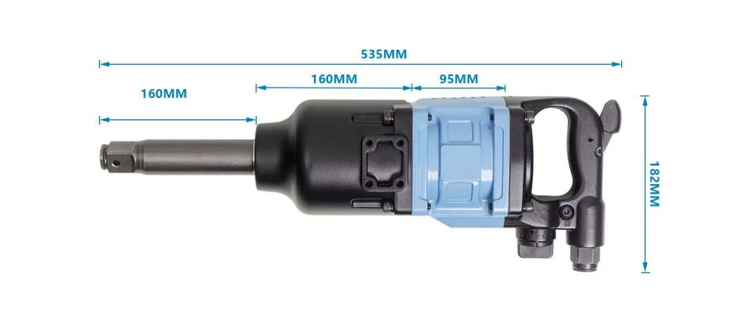 1 Inch Pneumatic Wrench with Pinless Hammer, 3000n. M Max Torque, 4000r. P. M Free Speed, Suitable for Large-Scale Equipment Maintenance