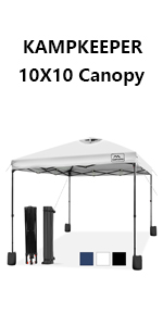Pop-up-Canopy-Tent-10'x10', Air Vent on The Top, 4 Sand Bags, UPF 50+ and Waterproof Shelter