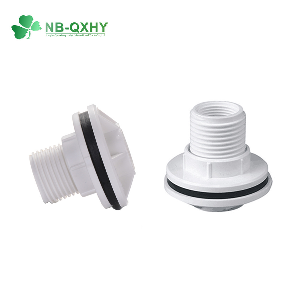 1/2&quot;-2&quot; Inch PVC Female/Male Tank Back Nut Thread Water Connector with White Brown