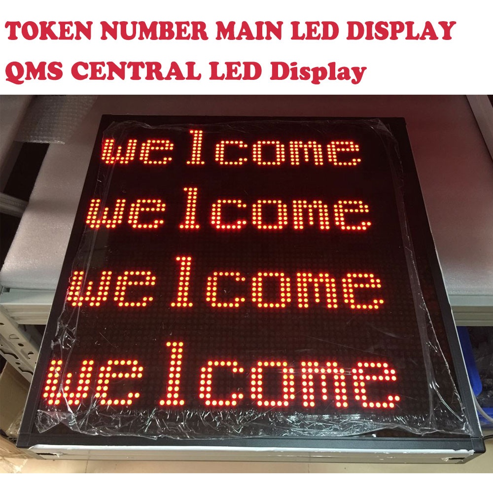 Bank Service Center Waiting Room 4 Rows Queue Management System Token Number Dot Matrix LED Main Display