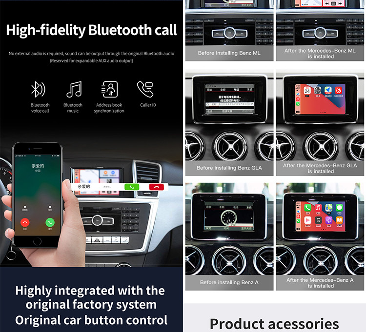Plug Play Car Multimedia Interface , Wireless Carplay Interface Fit Mercedes Benz