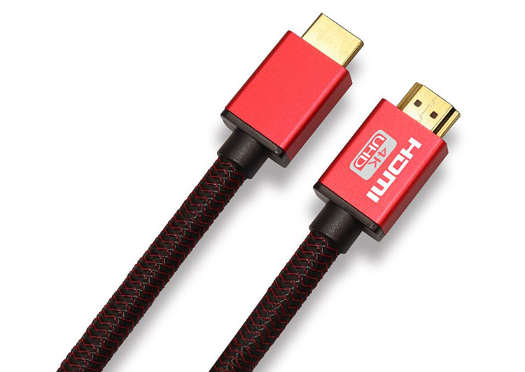 High Speed Compatible Male To Male Ethernet Custom Gold Plated Nylon-Braided 4K 60Hz Hdmi Cable