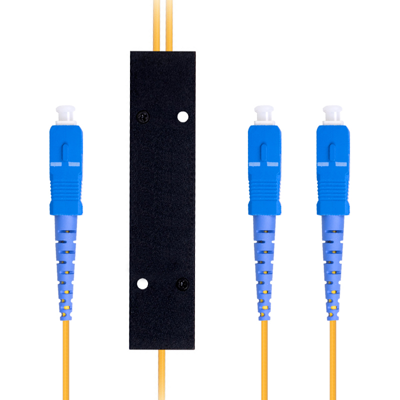 Customized Telecom FTTH Pigtail Type SC UPC 1X2 PLC Optical Fiber Splitter