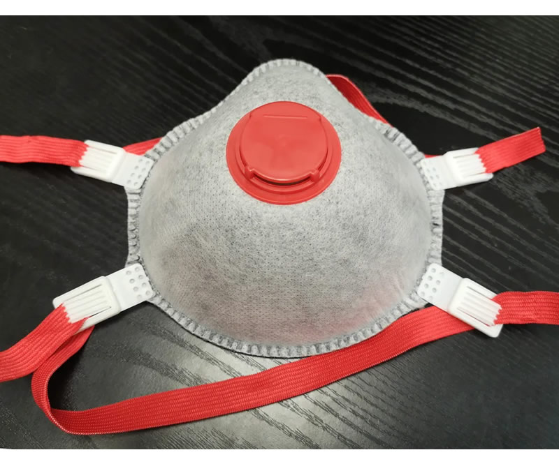 Non-Woven Disposable Active Carbon Respirator Face Mask with Exhalation Valve