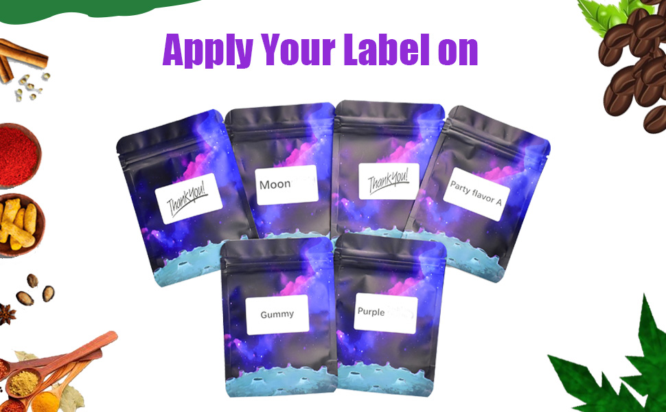 apply your label on the plain mylar bag