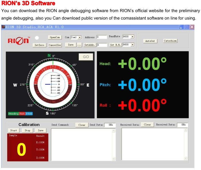 SDC620B 3D Digital Compass Sensor With Screen Display Calibration Function