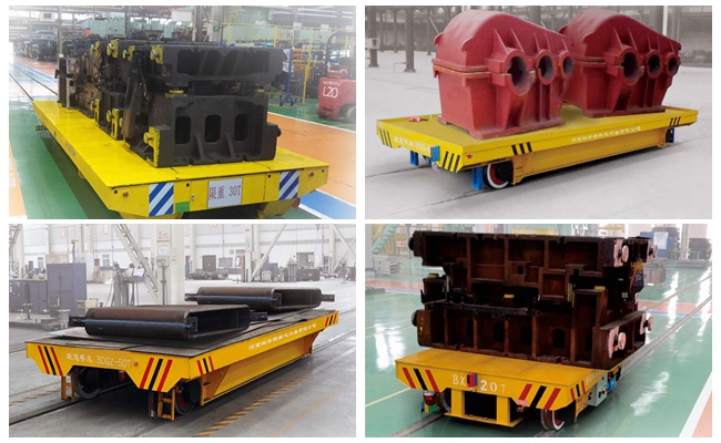 Custom low-voltage rail step-down transformer energized electric flatbed cart
