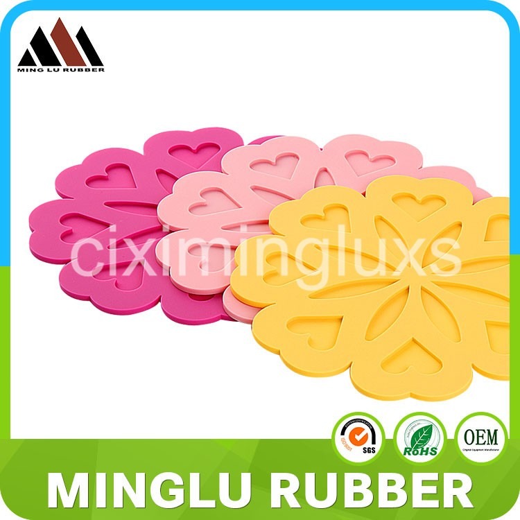 Minglu CM-006 Natural Rubber Round Drink Coasters Modern style pattern design, suitable for office, restaurant, home, or bars