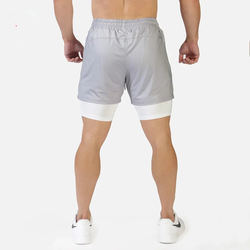 OEM Workout Woven Shorts Polyester Double Layer Customized Logo Print Embroidery Comfortable Breathable Shorts for Men
