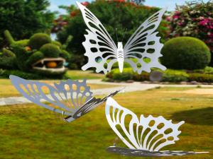 Fairy Garden Ornaments Sculptures Modern Art Stainless Steel