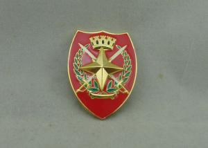 China Printing Military Metal Souvenir Badges With Adhesive Sticker , Brass Car Emblem on sale 