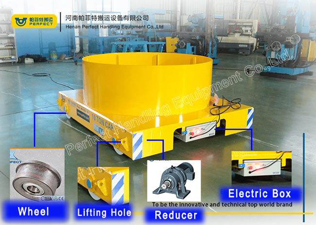 cable drum plate steel ladle transfer cart with High temperature resistance for steel and iron plant