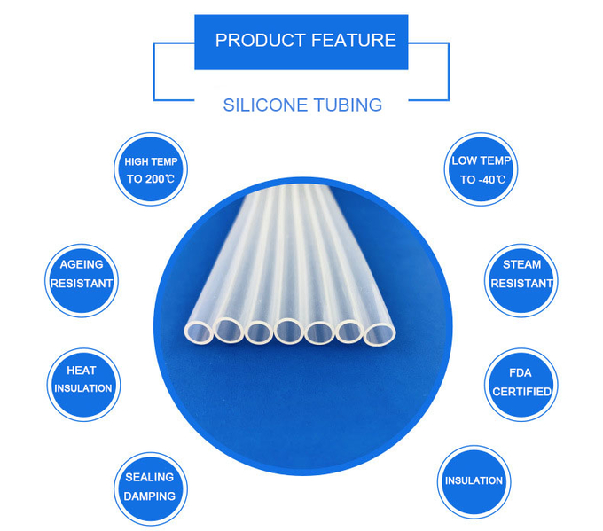 Dairy Fluid Handling Tasteless 80A Pure Food Grade Silicone Tube 0