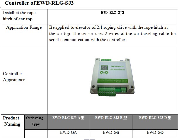 elevator load weighting device EWD-RLG-SJ3 Controller and load sensor