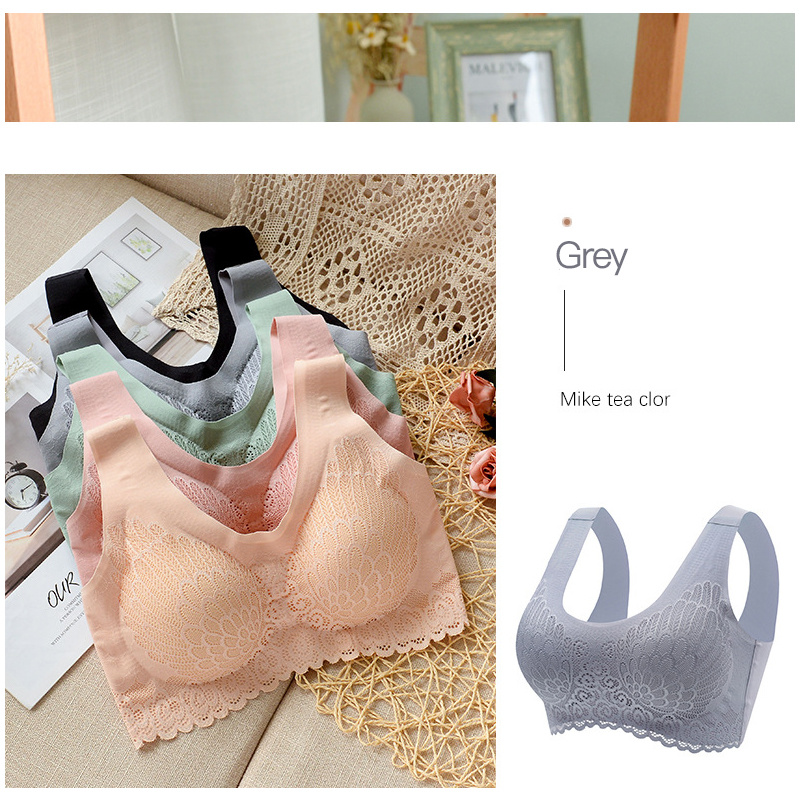 F2013 Comfortable Cotton Underwear, Breathable and Removable Foam Pad Sports Bra Lingerie