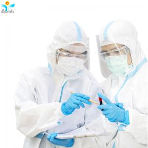 China Type 3 disposable Protective Clothing For Hospital En14605 65gsm Pp+Pe Protective Clothing With Shoe Cover on sale 