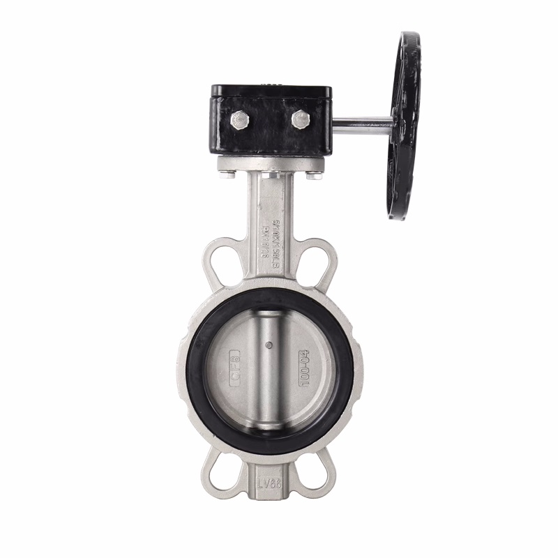 Gearbox Switch Box Double Acting Actuator Soft Seat Wafer Butterfly Valve