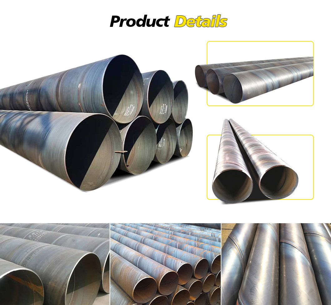 Large Diameter 12m SSAW API Welded Carbon Spiral Steel Pipe