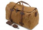 Le sac classique de toile de CL-600 Brown a ciré la toile et le bagage en cuir