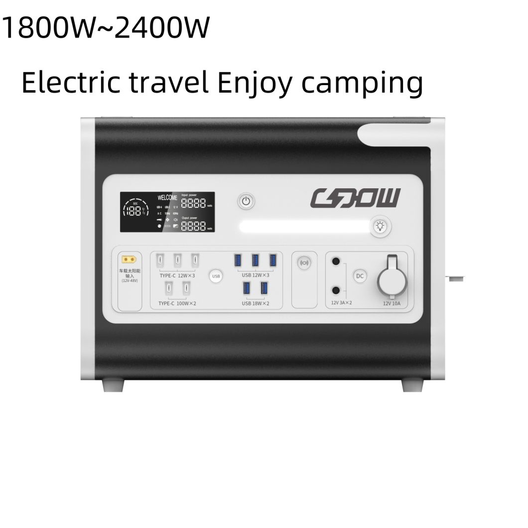 Waterproof Camping 110V 220V Solar Mobile Power Station Generator 2200W Super Fast Charging Station Outdoor Home Energy System