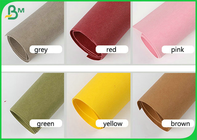 0.3mm 0.55mm Thickness Washable Kraft Fabric For Bags Making 