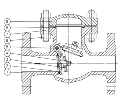 Din Swing Check Valve Drawing