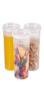 [24 Sets - 32 oz.] Plastic Deli Food Storage Soup Togo Clear Disposable Containers With Lids