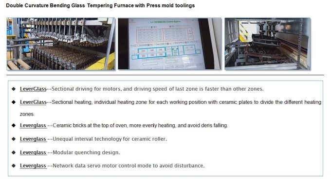Double Curvature Glass Tempering Furnace for Automotive rear glass / car backlites glass