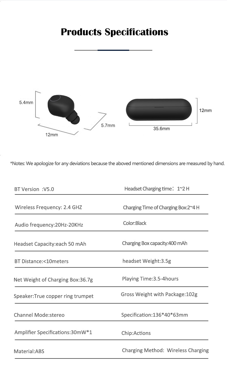 Bluetooth 5.0 Earphones Wireless Headphones Bluetooth Earphone Handsfree Headphone Sports Earbuds Gaming Headset Phone